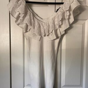 White Ruffled Off-Shoulder Dress